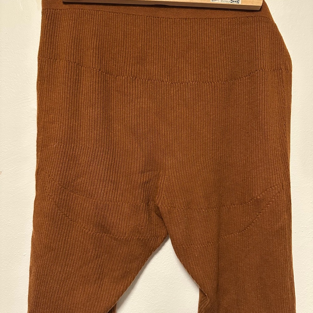 Cozy Brown Knit Biker Shorts